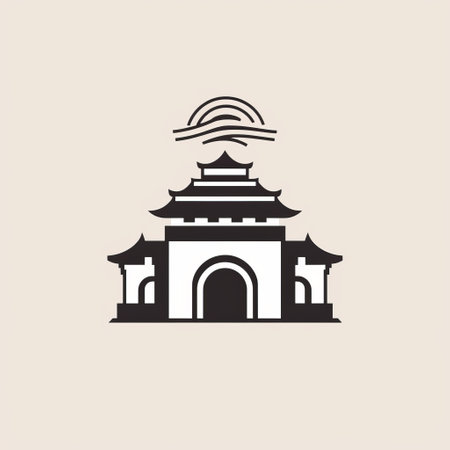 chinese temple icon vector illustration design template - vector eps10の素材