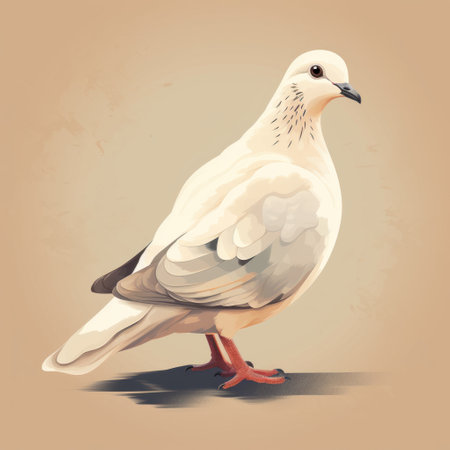 this is a text to image prompt that requires a flat illustration of a dove that is still whole.の素材