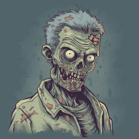 Zombie. Hand-drawn illustration. Isolated on white background.の素材