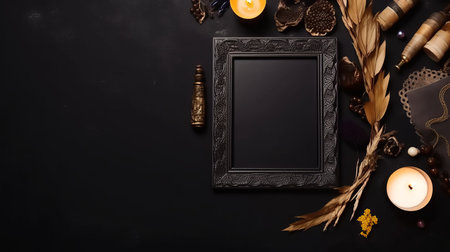 this mockup features a beautifully detailed lag b'omer photo frame in the corners on a simple background with plenty of copy space. perfect for showcasing your favorite lag b'omer memories or promoting your lag b'omer products.の素材
