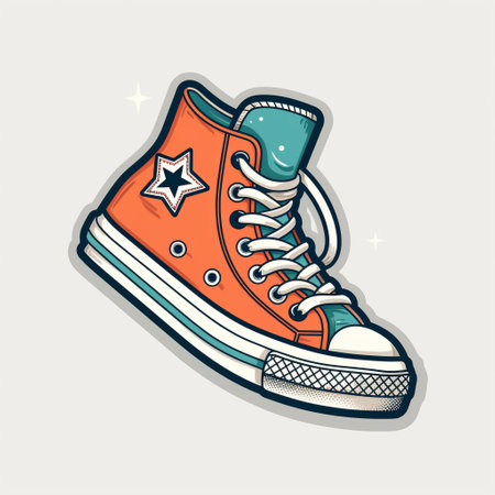 Sneakers. Vector illustration of a sneaker in cartoon style.の素材
