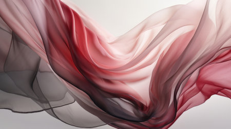 abstract background with red and black flowing fabric, digitally generated imageの素材