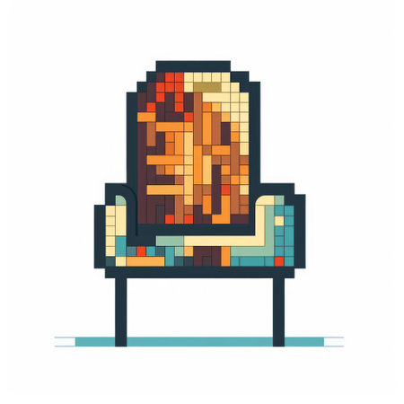 a pixel art illustration of a chair icon on a white background., ai generatedの素材
