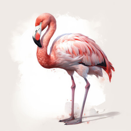 a hand drawn image of a flamingo with brown fur on a white background. the style is kept simple yet captures the unique characteristics of the animal., ai generatedの素材
