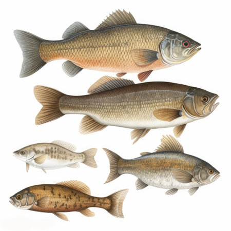 Set of fish on a white background. Isolated. Vector illustration.の素材