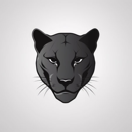 this design features a front view of the puma logo in a simple, minimalistic style. the logo is presented in a black and white silhouette against a white background, giving it a clean and crisp look. the use of flat design and 2d animation style adds to the overall simplicity of the design. ai generatedの素材