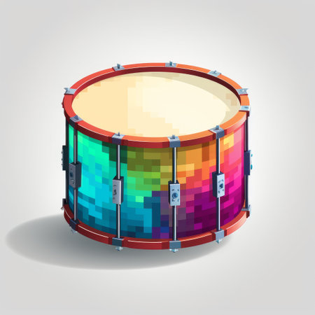 Drum. Vector illustration. Isolated on a white background.の素材