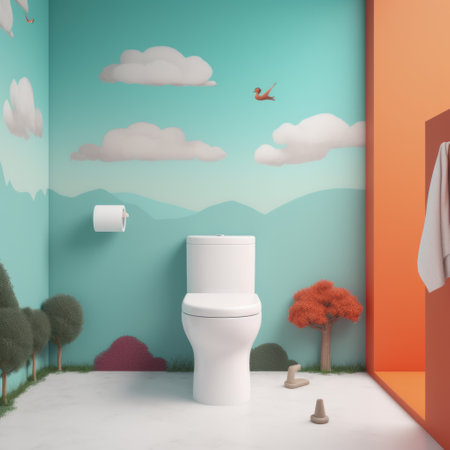 Toilet in the room, 3d rendering. Computer digital drawing.の素材