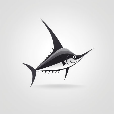 Marlin fish icon on a white background. Vector illustration for your designの素材