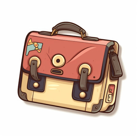 this purse is a perfect blend of vintage and retro styles. the cartoon design makes it unique and eye-catching, while the simple logo and sticker add a touch of elegance to it. it's spacious and perfect for everyday use. ai generatedの素材
