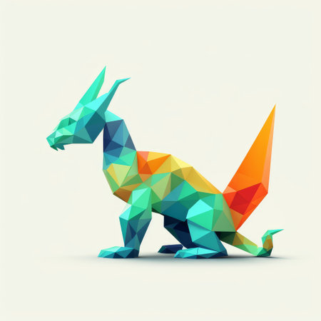 Kangaroo origami low polygon style. Vector illustration.の素材