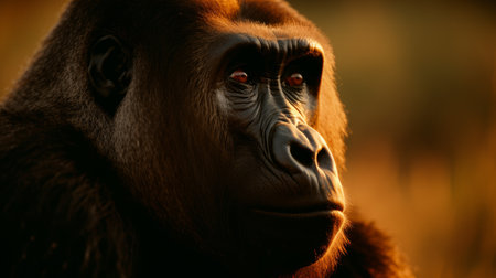 Portrait of a Western Lowland Gorilla (Gorilla gorilla gorilla gorilla)の素材