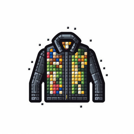 Fashionable men's winter jacket. Vector illustration isolated on white background.の素材