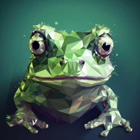 Polygonal frog. Vector illustration. Polygonal frog.の素材