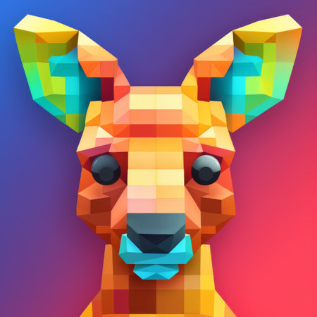 Kangaroo low poly origami style. Vector illustration for your designの素材
