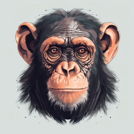 Monkey portrait. Vector illustration of a chimpanzee for your designの素材