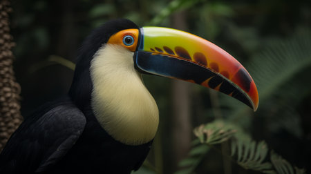 Toucan - Ramphastos toco in the jungleの素材