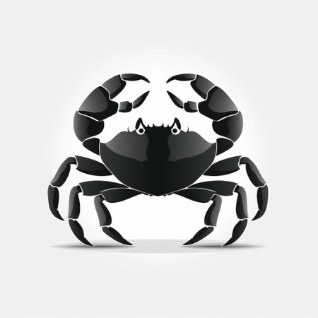 Black crab isolated on white background. Vector illustration. Eps 10.の素材