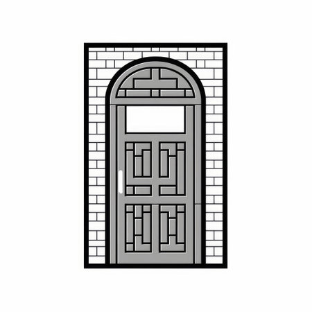 door icon over white background. colorful design. vector illustratonの素材