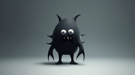 a design trend that emphasizes simplicity and minimalism in creating monster characters for various media, such as games, movies, and illustrations. ai generatedの素材