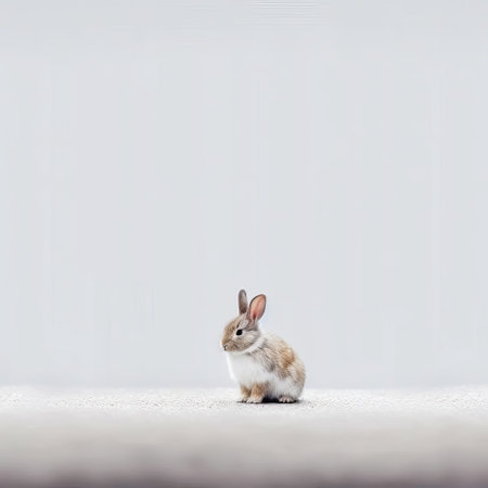 experience the beauty of japanese minimalism through stunning photographs of an adorable rabbit. with 32k resolution, every detail is captured in breathtaking clarity. ai generatedの素材