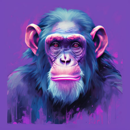 discover the fascinating world of a purple chimp, a rare and unique primate species that has captured the attention of scientists and animal lovers alike. with its striking purple fur and playful personality, this chimp is a true wonder of nature. ai generatedの素材