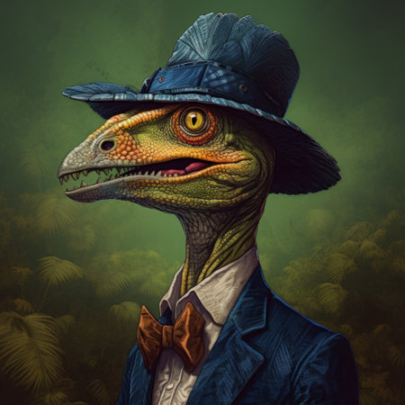 dilophosaurus is a genus of theropod dinosaur that lived during the early jurassic period. it is known for its distinctive pair of crests on its skull and its relatively small size compared to other theropods. dilophosaurus is believed to have been an apex predator, feeding on smaller dinosaurs and other animals. ai generatedの素材