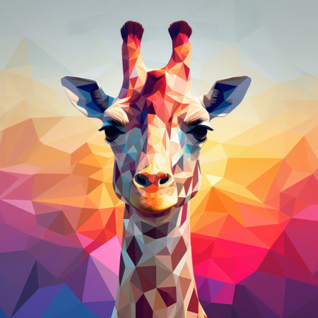 learn how to create a stunning low poly giraffe portrait using vector illustration techniques. this tutorial will guide you through the process of creating a surreal and eye-catching design. ai generatedの素材