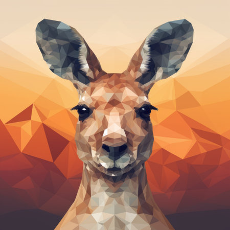 learn how to create a stunning low poly kangaroo portrait using vector illustration techniques. this tutorial will guide you through the process of creating a surreal and eye-catching artwork. ai generatedの素材