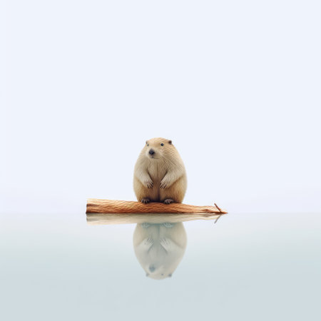 explore the beauty of japanese minimalism through stunning photographs of a cute beaver. shot in 32k resolution, these images capture the essence of simplicity and elegance. ai generatedの素材