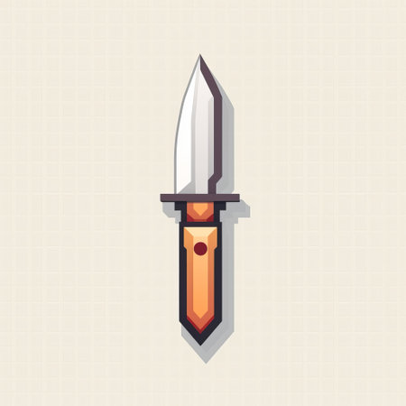 this stock illustration features a pixelated design of a knife icon against a white background. the sharp edges and clean lines make it perfect for use in digital designs. ai generatedの素材