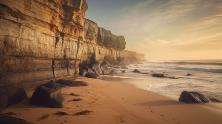 explore our collection of breathtaking beach cliff landscape photography perfect for backgrounds. these high-quality images capture the beauty of nature and will add a touch of serenity to any project. ai generatedの素材