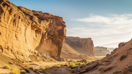 explore the beauty of the desert with our collection of stunning cliff landscape photography. perfect for backgrounds, these images capture the rugged and awe-inspiring terrain of the desert. ai generatedの素材