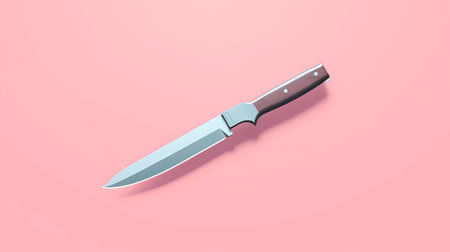 craft a knife with a sleek and simple design inspired by the 1980s era. perfect for collectors and outdoor enthusiasts alike. ai generatedの素材