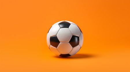 this real photography shot with canon eos r5 features a football with no people, no logo, and no hangers on a flat, solid color background. the shot is brighter and has no other items in the frame. ai generatedの素材