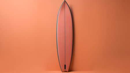 this real photography features a surfboard with a solid color background, shot with a canon eos r5. the image is brighter and has no people, front full, flat, no logo, and no hangers or other items. ai generatedの素材