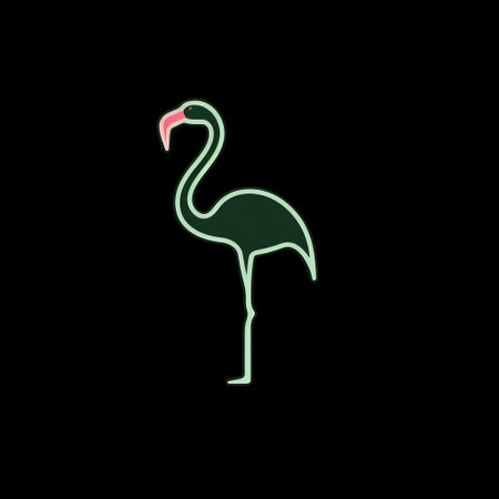 this sketch features a side view of a flamingo before a cloud, with a thick line and minimalistic design. the moving head adds a touch of realism to the otherwise simple drawing. the image is of the best quality and available in 8k resolution. ai generatedの素材