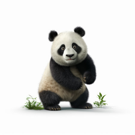 experience the impressive realism of a pixar-style panda in stunning 8k uhd resolution on a white background. this visually stunning image is sure to impress. ai generatedの素材