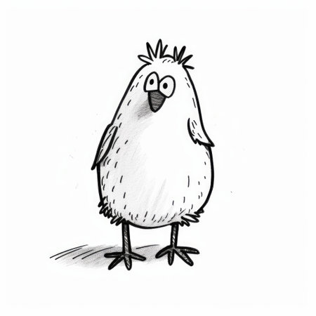 check out this simple and cute line art of a chicken, perfect for any project or design. ai generatedの素材