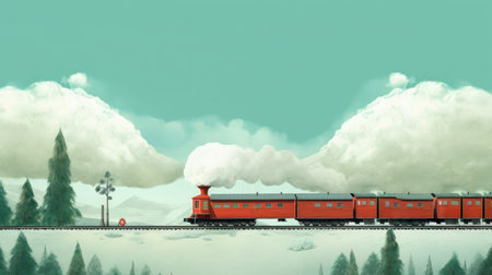 learn to draw a train in the whimsical style of children's book author and illustrator oliver jeffers. this tutorial will guide you through the steps to create your own charming locomotive. ai generatedの素材
