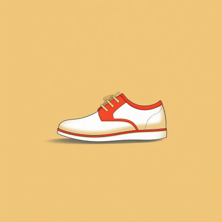 a simple 2d illustration of a shoe with a minimalist design, set against a white background. the shoe is depicted in a clean and modern style, with a focus on simplicity and elegance. ai generatedの素材