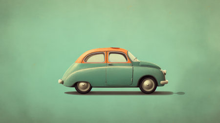 a car has been designed in the style of oliver jeffers, the famous children's book author and illustrator. the car features bright colors, whimsical shapes, and playful patterns that are characteristic of jeffers' artwork. ai generatedの素材
