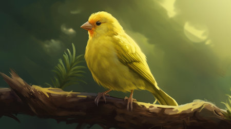 this illustration of a canary exudes a sense of peace and calmness. the soft colors and gentle lines create a serene atmosphere. ai generatedの素材