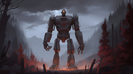 the iron giant is a heartwarming tale of a young boy who befriends a giant robot from outer space. the film explores themes of friendship, sacrifice, and the power of choice. with stunning animation and a memorable soundtrack, the iron giant has become a beloved classic for audiences of all ages. ai generatedの素材