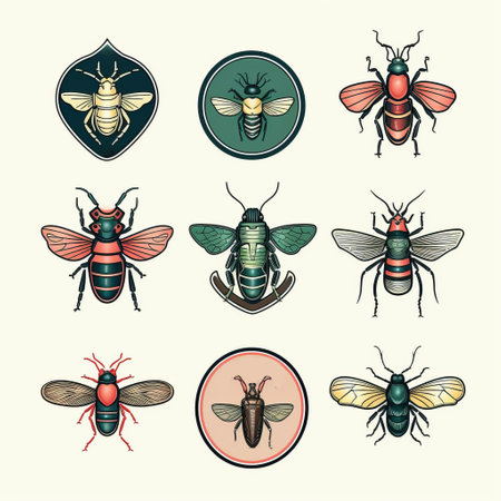 a set of cricket logos isolated on a white background. perfect for sports-related designs and branding. ai generatedの素材