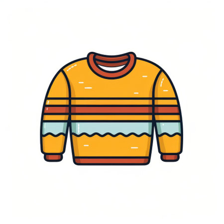 this colorful and simple sweater design graphic features a vector contour that is isolated on a white background. perfect for a minimalist fashion statement. ai generatedの素材