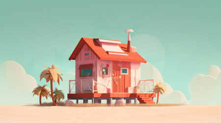 this poster features a minimalist drawing by james gilleard of a cute character named matthew on a beach. the white background adds to the simplicity of the design. ai generatedの素材