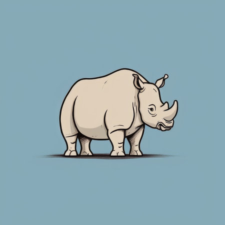 enjoy this simple and charming line art of a rhinoceros, perfect for any minimalist art lover. ai generatedの素材