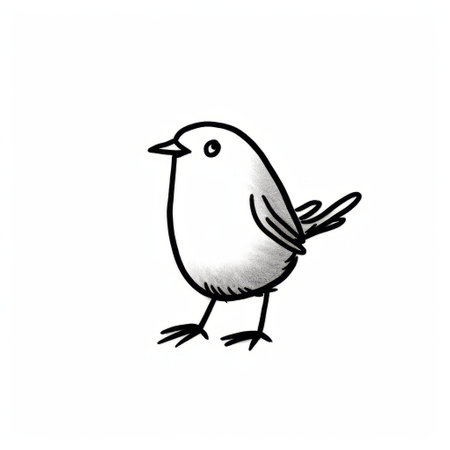 this artwork features a simple and charming cartoon doodle of a bird, created with minimalistic line art. the design is perfect for those who appreciate clean and uncomplicated aesthetics. ai generatedの素材