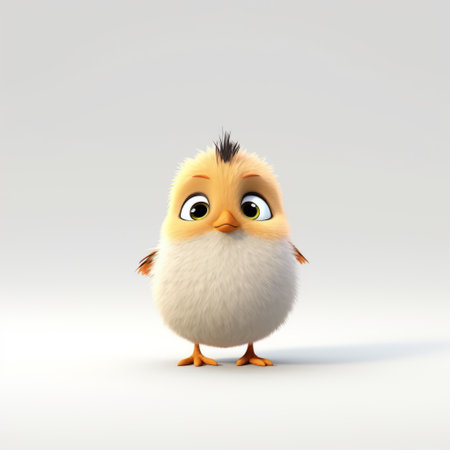 experience the impressive realism of a pixar-style bird on a white background in stunning 8k uhd resolution. this visually stunning masterpiece is sure to leave you in awe. ai generatedの素材